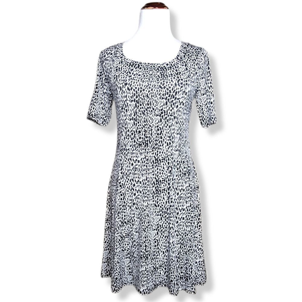 Karen Kane Rosewater Pencil Sleeve Dress Black White Size Small